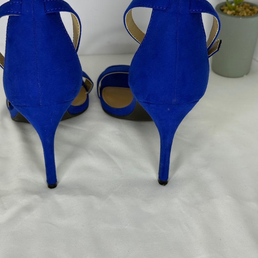 Material‎ Girl MBLAIRE6 Royal Blue Ankle Strap Stiletto Sandals Womens 8.5M - Picture 7 of 10
